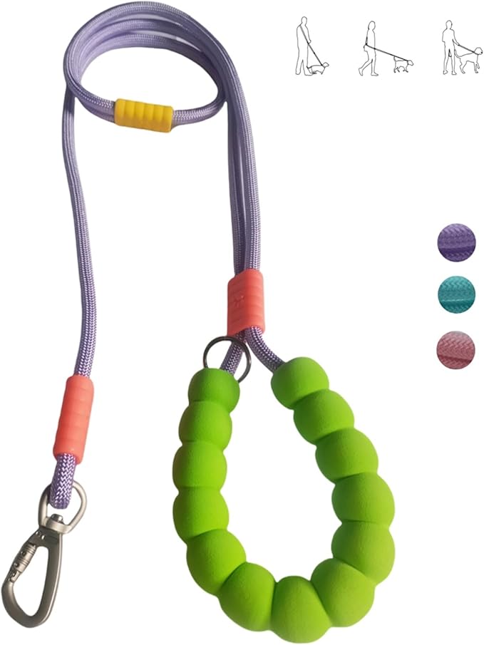 Hands Free Dog Leash,Adjustable Bungee Waist & Crossbody Leash with Comfortable Handle,Heavy Duty Nylon Rope for Small to Large Dogs,Safety Lock for Running,Hiking,Walking (Purple-6ft)