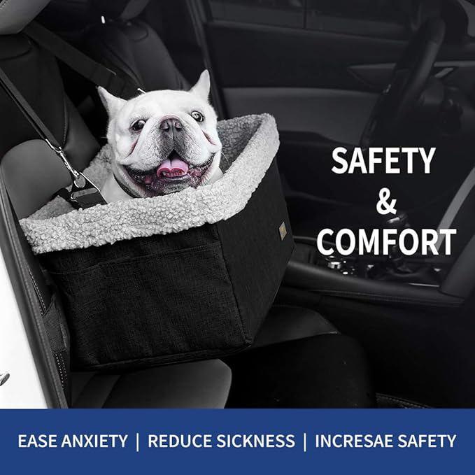 Dog Car Seats for Small Dogs, Upgrade Dog Booster Seat with Metal Frame Construction with Double-Layer Oxford, Perfect for Small Pets up to 20lbs