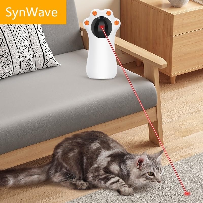 SynWave Interactive Laser Cat Toy - Automatic Laser Pointer for Cats & Kittens | Fun & Engaging Playtime | Promotes Exercise Activity