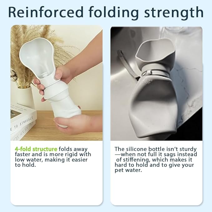 BMN Portable Dog Water Bottle, Collapsible Pet Water Bottle,Large Capacity for Big Dogs, Leak-Proof Travel Dispenser, Foldable Bowl for Hiking Walking Outdoors,19oz