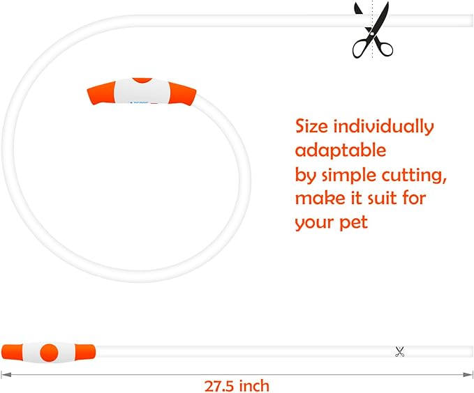 Led Dog Collar, BSEEN USB Rechargeable Flash Dog Necklace Light, Pet Safety Collar Makes Your Beloved Dogs Be Seen at Night for Small Medium Large Dogs(Orange)