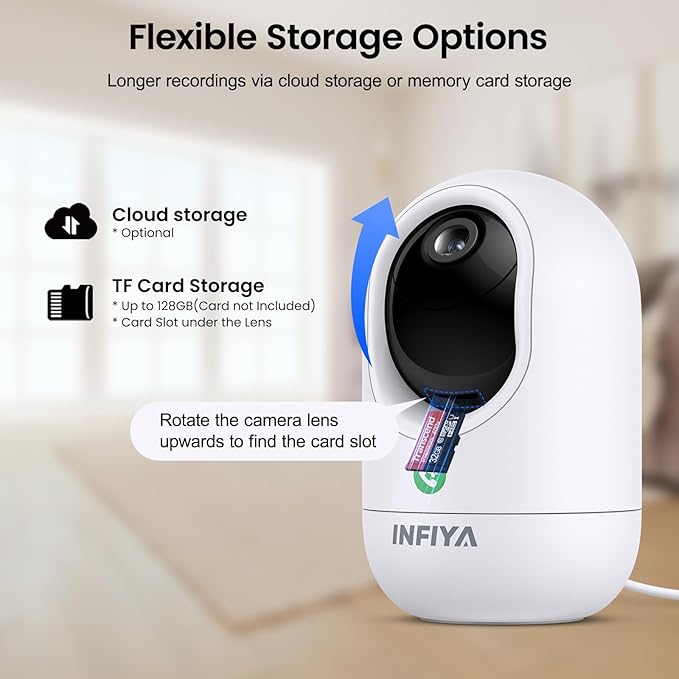 360 Cameras for Home Security-Indoor Camera Monitoring Baby/Nanny with 2K High Resolution & One-Tap Call, 24-7 Local Storage, Compatible with Alexa/Google Home, K7 4Pack (2.4GHz Wi-Fi Only)