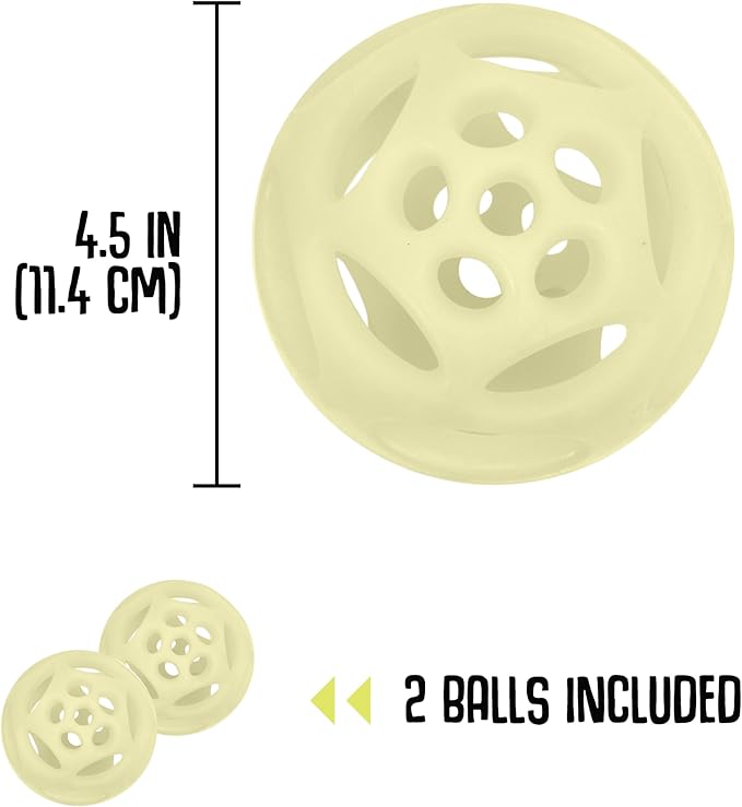 Chew King Glowing Fetch Ball, Dog Ball Toys, Large 2-Pack Lattice