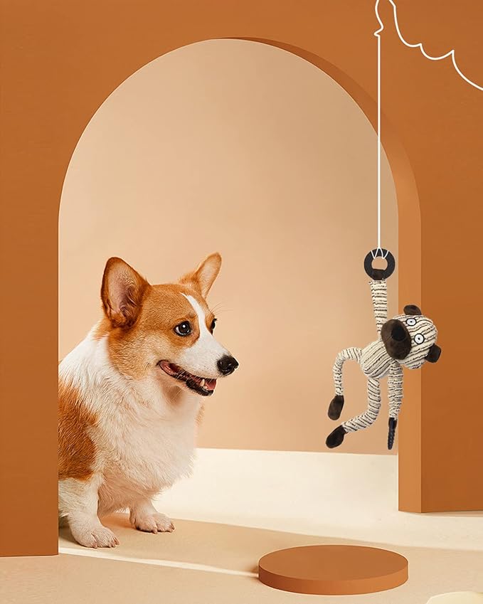 HGB Squeaky Puppy Toys, Plush Puppy Chew Toys for Teething, Dog Toys for Small Dogs, Small Dog Toys for Small Breed, Cute Bear Interactive Dog Toys for Pet Training and Entertaining