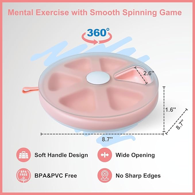 Interactvie Cat Treat Toys, Food Puzzle, Maze Feeder Toys for Indoor Cats and Kittens (Pink)