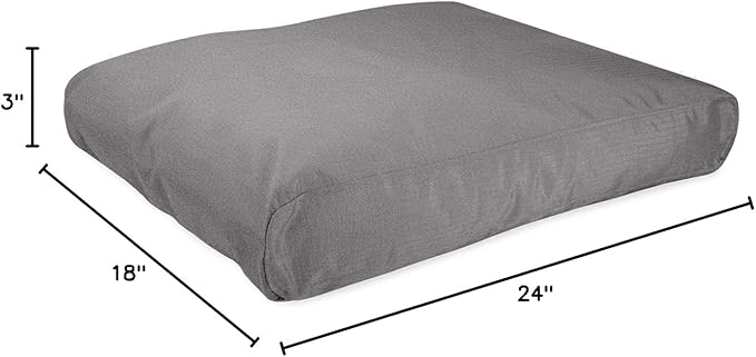 K9 Ballistics Tough Rectangle Pillow Small Dog Bed - Removable Cover, Washable, Durable & Water Resistant Dog Bed Made for Small Dogs 24"x18" Light Gray Velvet