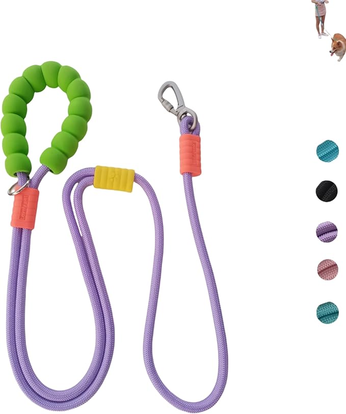 Hands Free Dog Leash,Adjustable Bungee Waist & Crossbody Leash with Comfortable Handle,Heavy Duty Nylon Rope for Small to Large Dogs,Safety Lock for Running,Hiking,Walking (Purple)