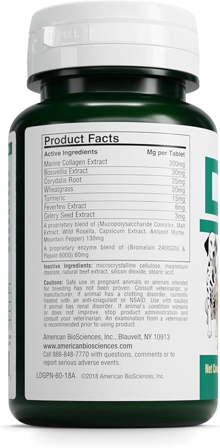 DGP, All-Natural Joint Supplement for Dogs - Joint Support with Turmeric, Boswellia Extract & More - Quick Effect for Pet Mobility Support - 180 Chewable Tablets (Pack of 3)