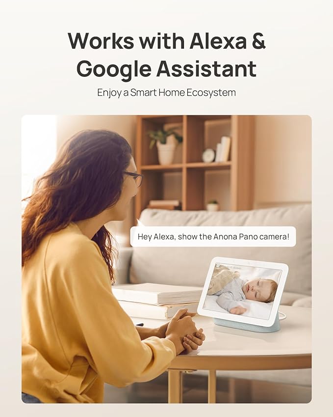 Anona Pano 4K UHD Indoor Camera, Pet/Dog/Baby Security Camera with Phone App, 360° Pan-Tilt, 5G/2.4G Dual-Band Wi-Fi 6, Auto-Tracking, Person/Pet/Baby Crying Detection, Privacy Mode, Two-Way Audio