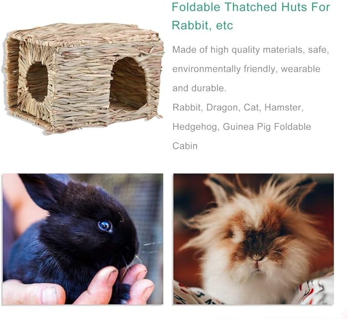 LWINGFLYER Rabbit Grass House Bunny Grass House Sleeping Chew Toys for Small Animal Bunny Hamster Chinchillas Guinea Pet Hay Bed (1PCS)