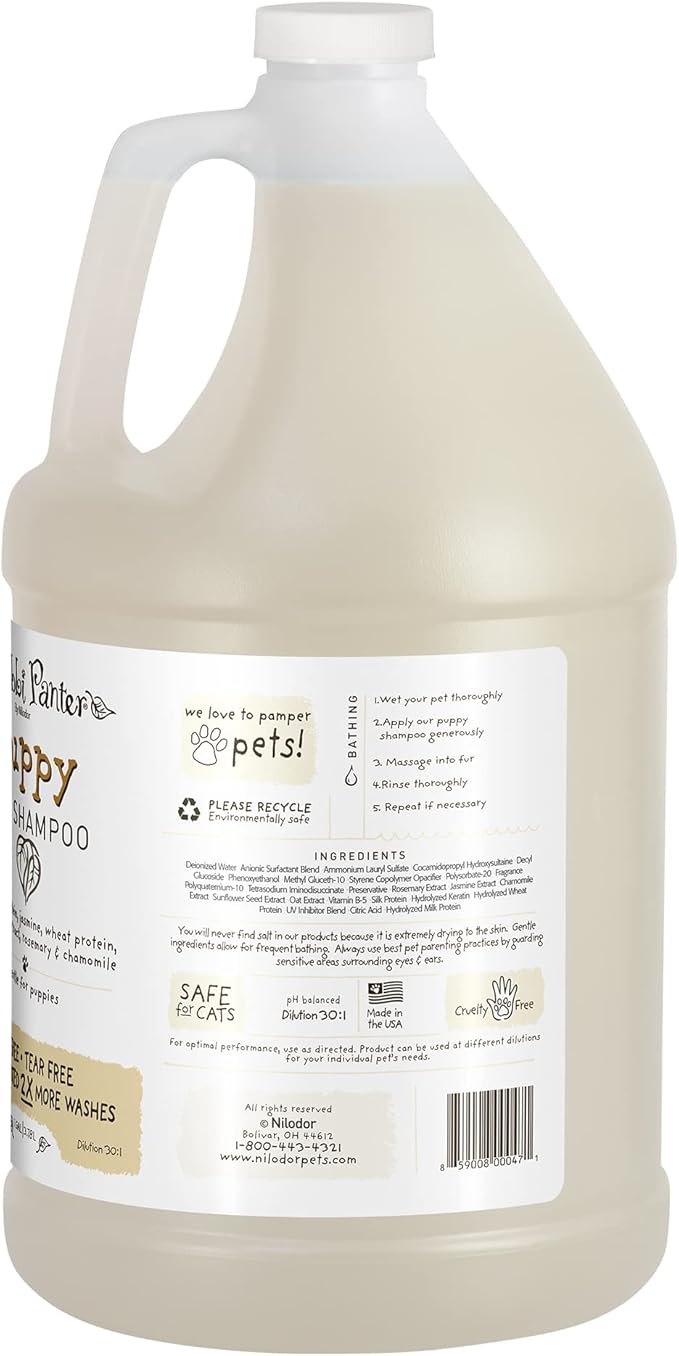 Bobbi Panter Puppy Dog Shampoo, Milk & Honey Fragrance, Nourishing & Gentle, Concentrated 30:1, 1 Gal., Made in The USA