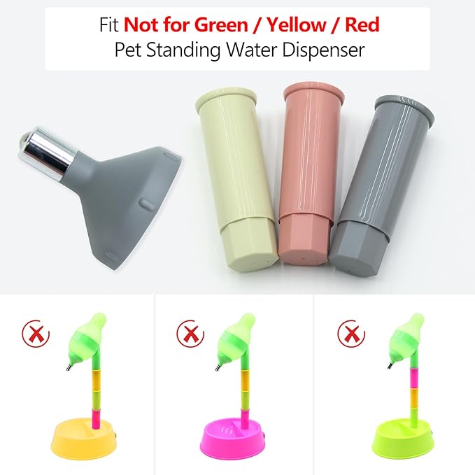 NACOCO Pet Standing Water Dispenser - Cat Dog Standing Detachable Pole Automatically Feeding Height Adjustable(Grey Adjustable Rods, Grey Water Tap)