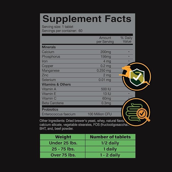 Army Soldier Owned Dog Probiotics for Yeast, Itchy Skin & Itchy Ears, Dog Allergy Relief, Digestive Health, Occasional Diarrhea & Immune Support, 60 Yummy Chewables