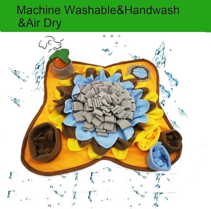 Dogs Snuffle Mat Pet Feeding Mats Puppy Sniffing Pad,Cat Doggies Interactive Puzzle Toys for Multiple Breeds Encourages Natural Foraging Skills,Training and Stress Release (Grey Brown)