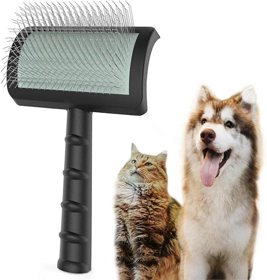 Large Slicker Brush for Dogs,Cats,Extra Long Pin Shedding Brush for Long Haired Dog,Cat, Pet Grooming Wire Brush for Thick Undercoat Curly Hair,25mm(1"),Black