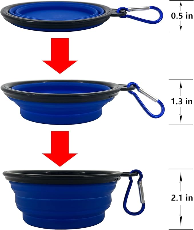 Collapsible Dog Bowl, 6 Pack, Portable, Safe, Reusable, Suitable for Indoor and Outdoor Use