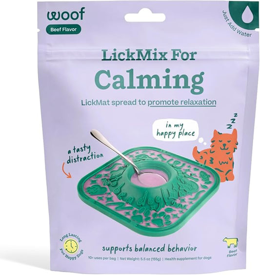 WOOF LickMixes - Dog Lick Mat Spread and Meal Topper - Delicious and Lower Calorie - Made with Wholesome Ingredients - Perfect for Dog Enrichment - Calming