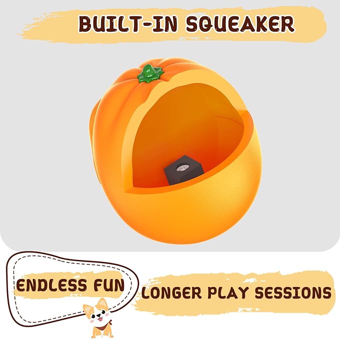 Indestructible Dog Squeaky Ball - Tough Chew Toy for Aggressive Chewers, Medium/Large Dogs - Durable Fetch Toy for Indoor, Outdoor & Water Play - Orange