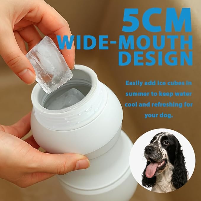 BMN Portable Dog Water Bottle, Collapsible Pet Water Bottle,Large Capacity for Big Dogs, Leak-Proof Travel Dispenser, Foldable Bowl for Hiking Walking Outdoors,19oz