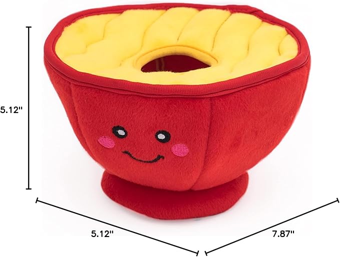 ZippyPaws Burrow- Interactive Dog & Puppy Toys for Boredom, Stimulating Pet Products to Keep Them Busy, Hide & Seek Plush Dog Puzzle, Enrichment Squeaky Toy, for Small & Medium Dogs- Ramen Bowl