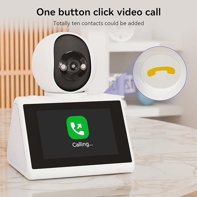 Home Security Camera with 4.3" Screen, Two Way Video Camera for Elderly, Baby and Pets, 1080P Dog Camera with Motion Detection