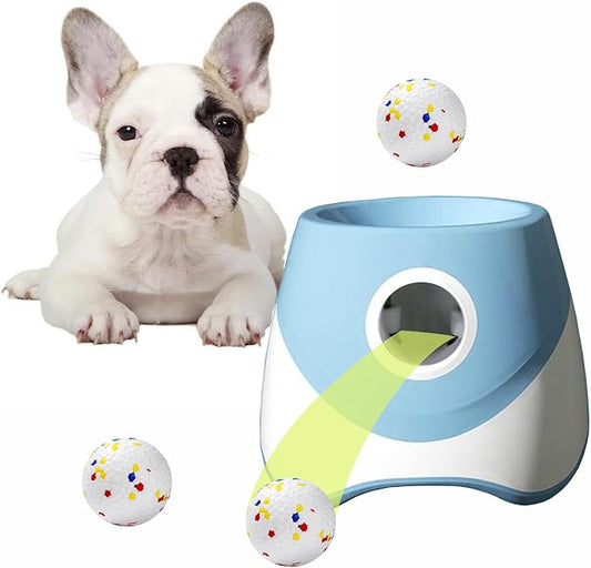 Automatic Dog Toy Ball Launchers for Dog, Upgrade Thrower Machine Fetch Toy 10-30 Ft Outdoor Indoor, Interactive Tennis Launcher with 3 ETPU Balls for Small & Medium Puppy