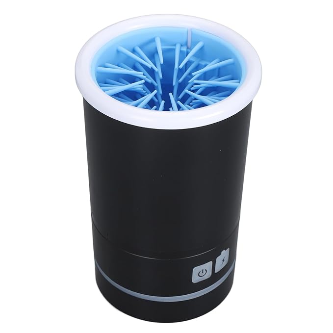 Automatic Dog Cleaner, Soft Electric Washer USB Rechargeable Portable Cleaner Cup, Dog Foot Cleaning Machine for Small to Medium Dogs Cats (Black White)