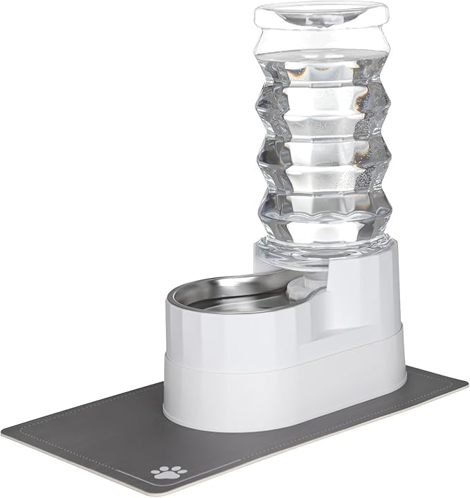 RIZZARI Large Water Dispenser for Dogs: 9L Automatic Stainless Steel Gravity Raised Pet Feeder for Pet Dogs Indoor/Outdoor