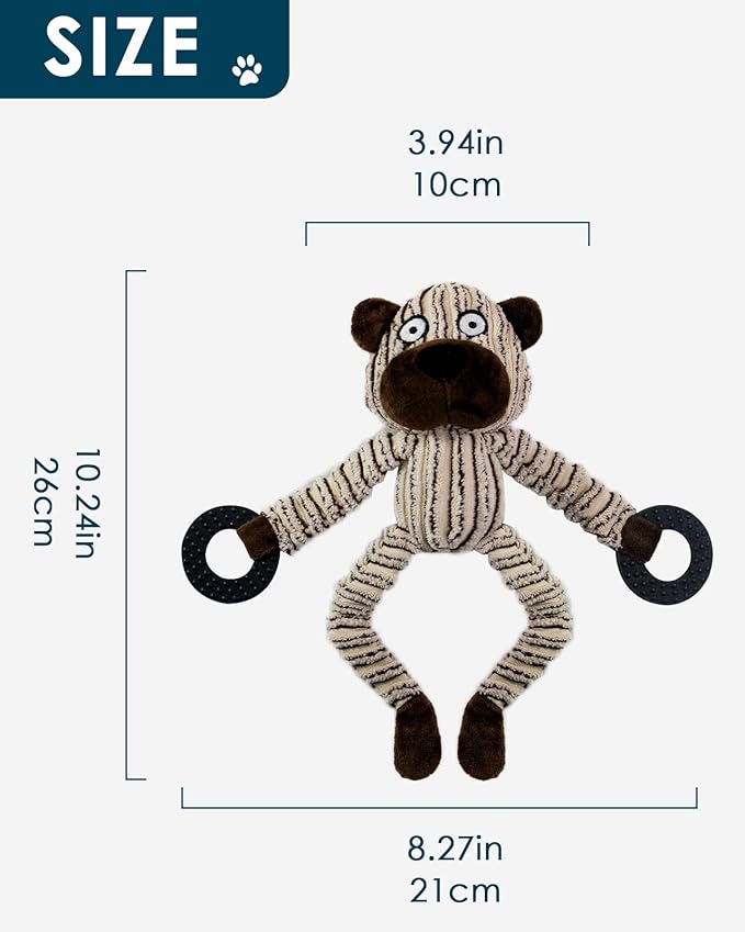 HGB Squeaky Puppy Toys, Plush Puppy Chew Toys for Teething, Dog Toys for Small Dogs, Small Dog Toys for Small Breed, Cute Bear Interactive Dog Toys for Pet Training and Entertaining