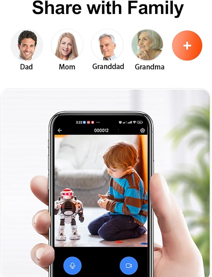Two Way Pet Camera with 2.8 inch HD Screen, 1080P Video Calling Camera for Indoor Home Security, Indoor Home Nanny/Dog/Baby Security Device with Phone App