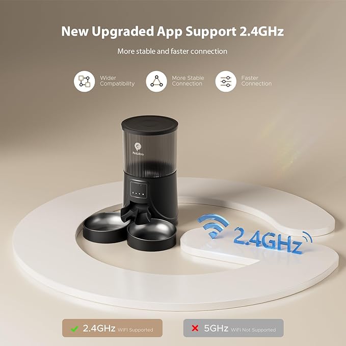 Automatic Cat Feeder for 2 Cats: Cat auto 2.4G WiFi - Timed Smart App Control 1-10 Meals| Automatic Pet Feeder for Cats and Small Dog Indoor- Dual Power& Detachable Clean