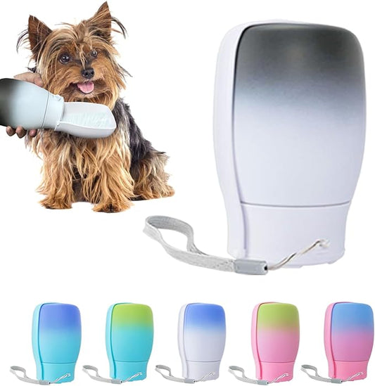 Portable Dog Water Bottle, Food Grade Plastic Dog Travel Water Bottle, Leak-Proof Puppy Water Bowl Dispenser for Outdoor, Dog Walking Accessories, Gifts for Dogs(10Oz, Black&White)