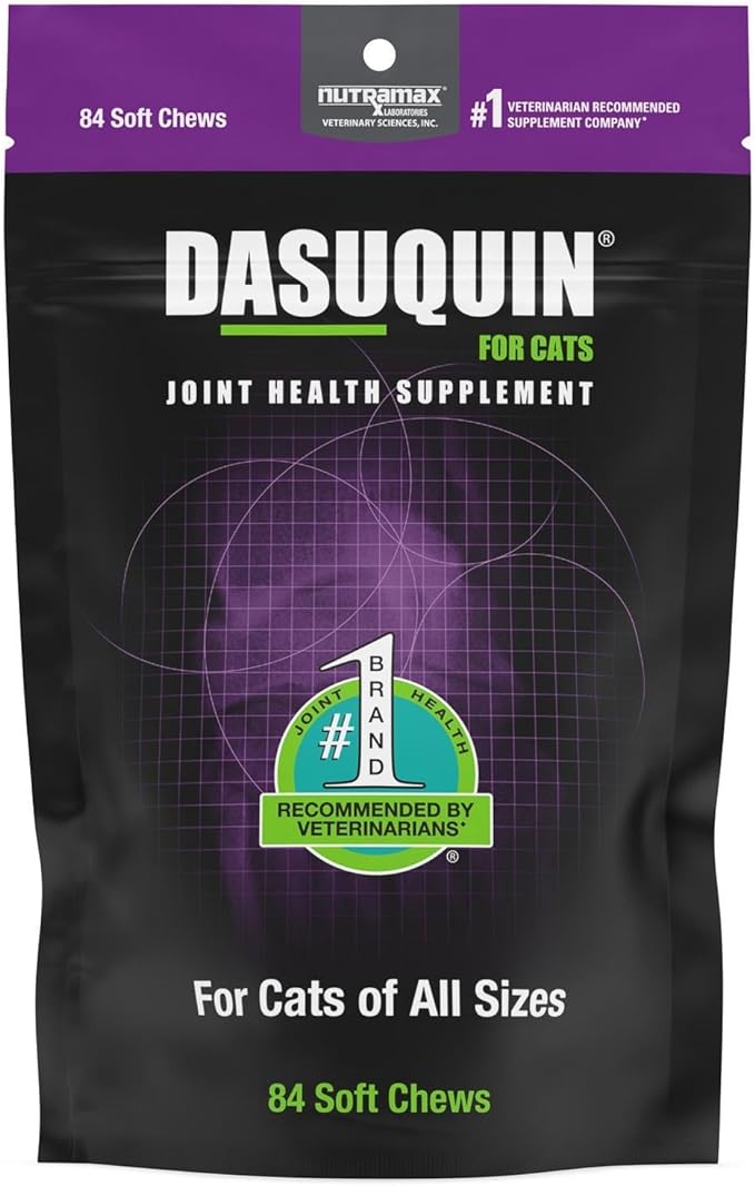Nutramax Dasuquin Joint Health Supplement for Cats - With Glucosamine, Chondroitin, ASU, Boswellia Serrata Extract, Green Tea Extract, and Omega-3, 84 Soft Chews