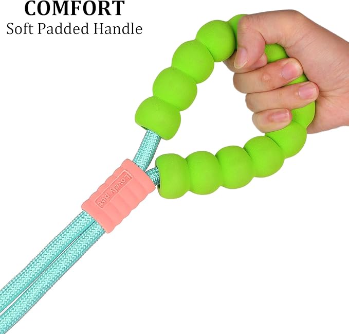 JSXD Dog Leash,5 FT Heavy Duty Dog Training Leash,Double Handle Comfortable Padded Hands Free Dog Leash,Adjustable Crossbody Waist Leash for Small Medium Large Dogs(Green)