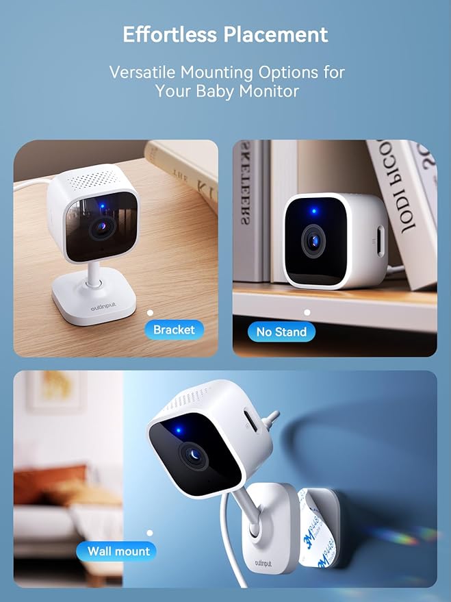 Outinput Indoor Security Camera 2K WiFi Cam丨Home Security, Baby Monitor, Pet Camera丨Smartphone Control, Instant Alert, Motion Detect, Night Vision, Cloud&Local Storage, Share to Family