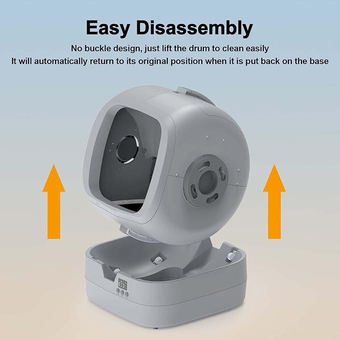 Automatic Self-Cleaning Cat Litter Box with APP-Controlled, Weight Tracking ā 86L Ultra-Quiet, Smart Health Monitor, and Safe Anti-Pinch Design (Assembly Required) -Light Grey