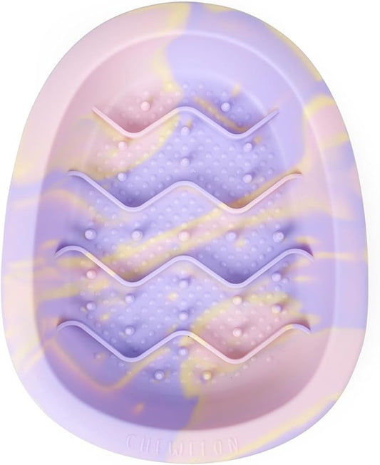 Interactive Dog & Cat Lick Mat Bowls, BPA-Free Silicone Dog Slow Feeder Bowl with Suction Cups, Non Slip Food Bowl for Dogs and Cats, Reduces Boredom and Anxiety, Dishwasher Safe, Lavender