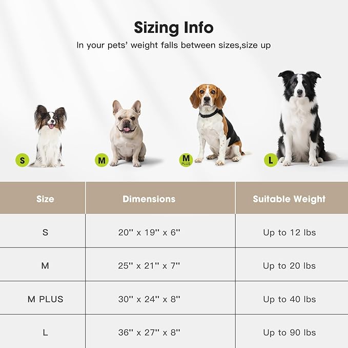 MIXJOY Dog Bed Large Size, Washable Large Dog Beds with Removable Cover, Rectangle Pet Beds for Big Dogs, Soft Warming Calming Pet Bed with Non-Slip Bottom, 36"x27"x8", White