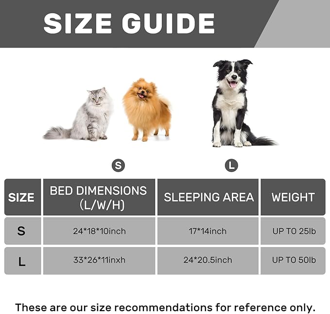 Hollypet Fluffy Plush Pet Sofa Soft Calming Pet Sofa Beds for Medium and Large Dogs, L, Gray