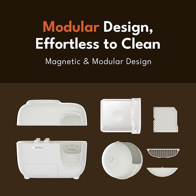 Self-Cleaning Automatic Cat Litter Box with Odor Control TiO2 System, Robot Litter Box with Auto-Packing, App Control, Large Cats & Multiple Cats (2025 Premium Version)