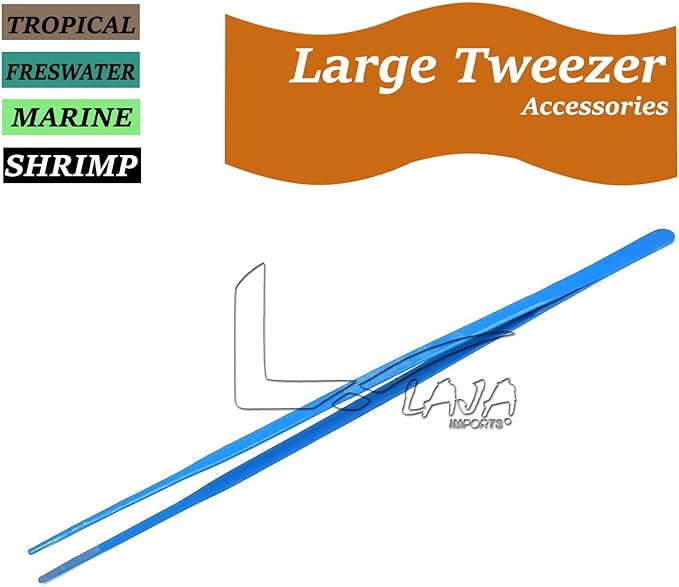 (Huge Jumbo Aquarium Aqua Tweezers) Thumb Dressing Forceps Serrated 24" Long Blue Coated for Educational Use