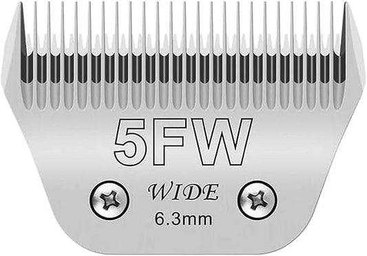 Wide Blades for Dog Grooming Blades Compatible with Andis Dog Clippers,5FW Dog Clipper Blades Compatible with Oster A5,Wahl km10 Dog Clippers for Horse Dog Cat Animals,Stainless-Steel Blade Sharp