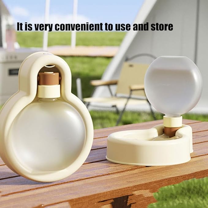 17OZ Portable Foldable Pet Dog Walking Water Bottle, Pet Travel Water Dispenser for Outdoor Walking, Hiking, and Travel Gravity Water Kitten Drinker(White)