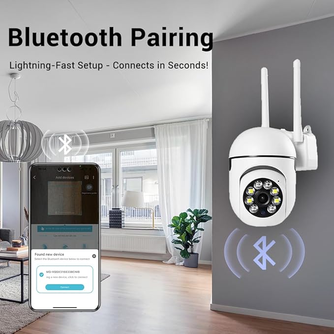 PEGATISAN 3MP WiFi Surveillance Security Camera Outdoor/Home/Dome, Pan-Tilt 360° View, 3MP, Motion Detection and Siren, 2-Way Audio,Full Color Night Vision, Waterproof