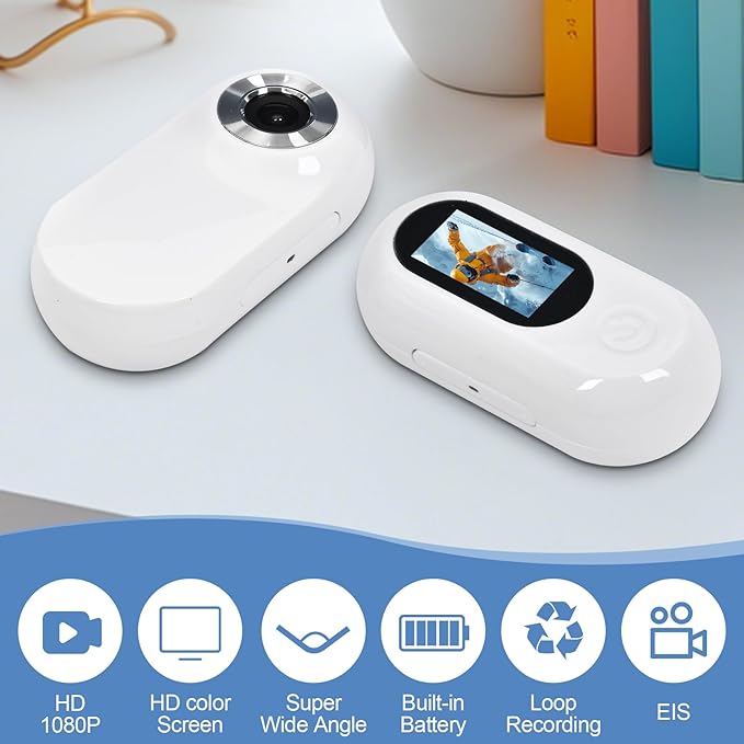 1080p HD Cat Dog Pet Camera Collar with Video Recording Sports Camera Baby Monitor No WiFi Indoor/Outdoor All Activities Pet Supplies and Monitors Gift, Birthday Gift White