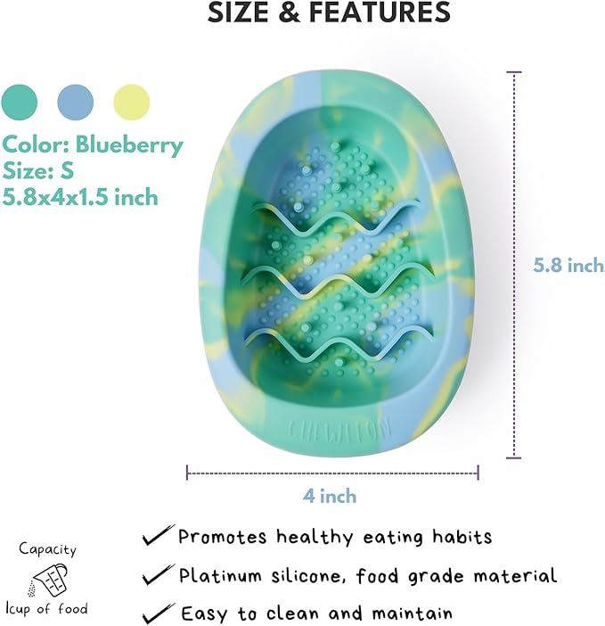 Interactive Dog&Cat Lick Mat Bowls, BPA-Free Silicone Dog Slow Feeder with Suction Cups, Non Slip Food Bowl for Dogs and Cats, Reduces Boredom and Anxiety, Dishwasher Safe, Green Small