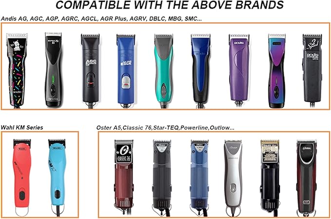 Professional Detachable Replacement Ceramic Blades set,compatible with oster Classic 76/Star-Teq/Power-Teq andi A*dis AGC,BDC,BGC,MBG Series Clippers(Size 3-1/2)