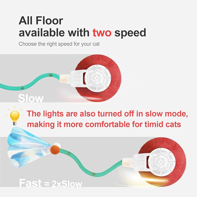 Interactive Cat Toys for Indoor Cats,The 3rd Generation Agile Moving Cat Ball with Elastic Mesh Tail,Automatic Kitten Toys for Bored Indoor Adult Cats,Motion Activated (Green)