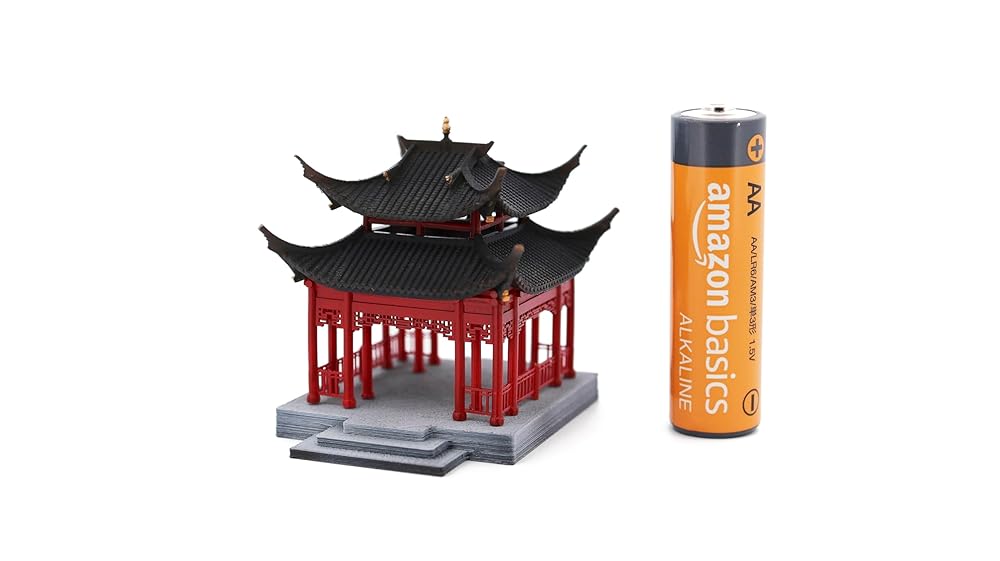 KARESANSUI Traditional Chinese Pavilion - Terrarium Decor, Chinese Aquarium Decoration, Fairy Garden Accessories, Paludarium Decor, Zen Garden Kit, Miniature Pagoda, Dollhouse Accessories (VDS0162-R)