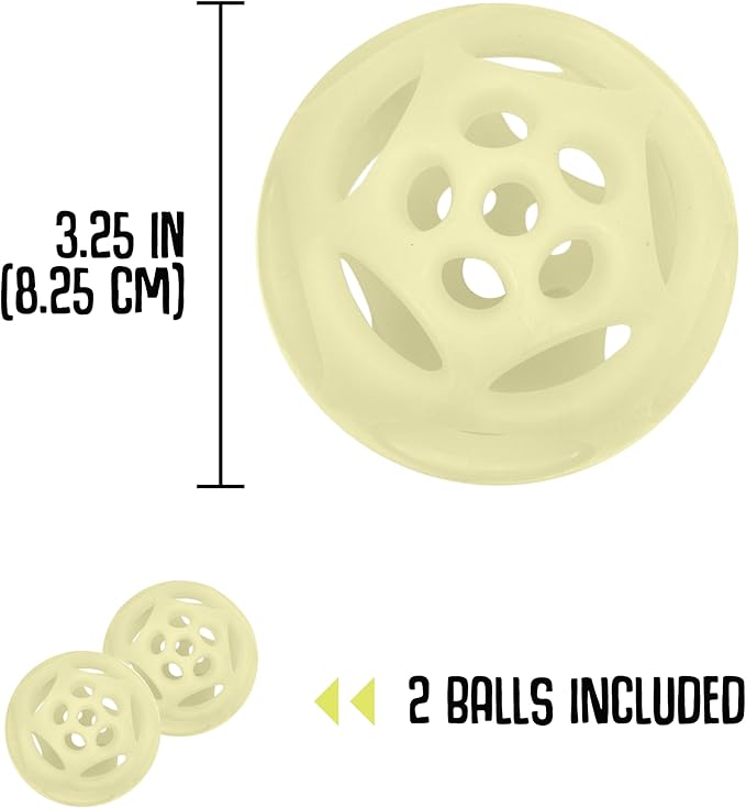 Chew King Glowing Fetch Ball, Dog Ball Toys, Medium 2-Pack Lattice